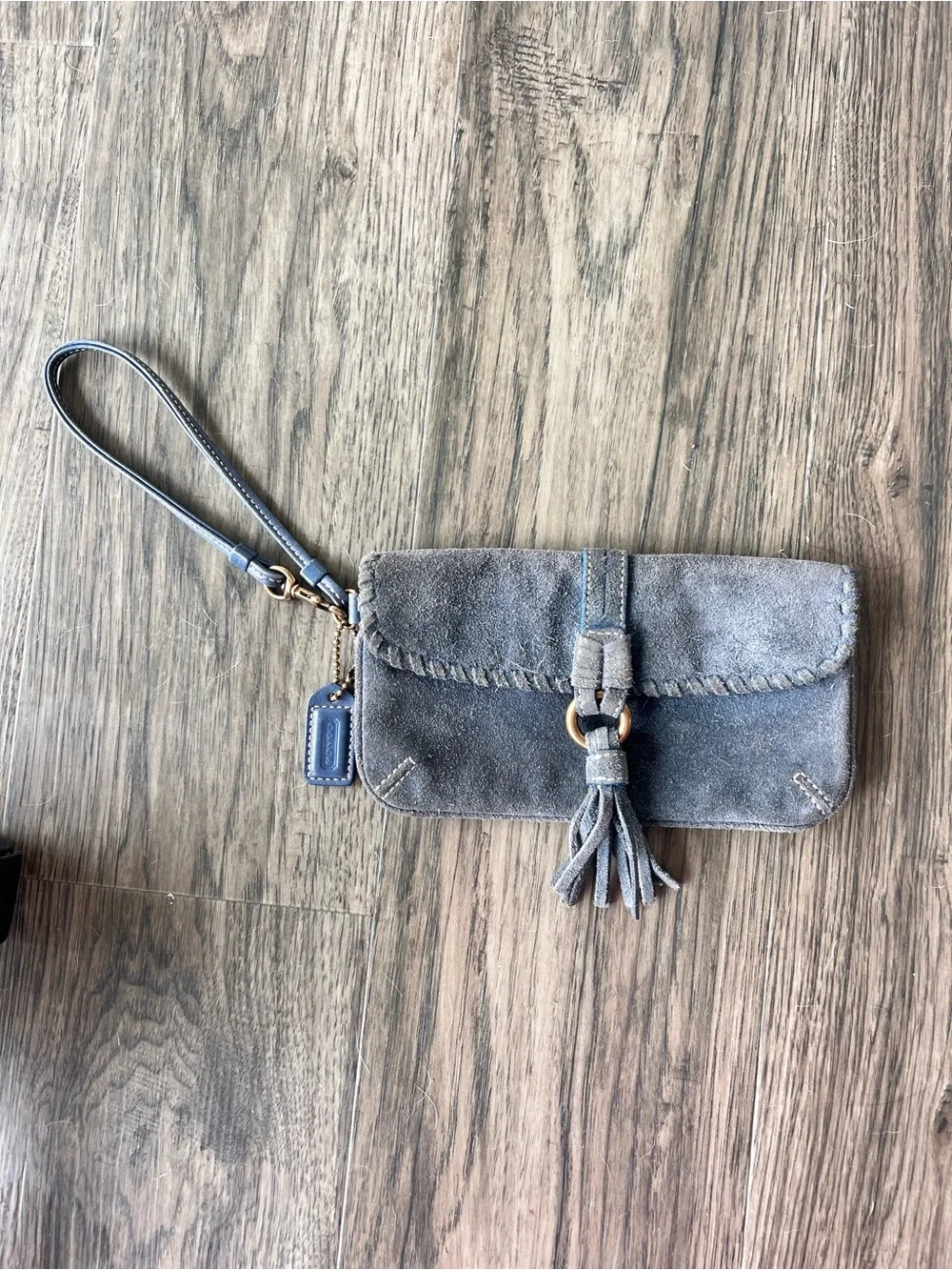 Coach Vintage Soho Blue Suede Wristlet